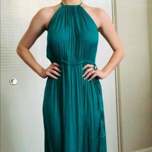Teal green Grecian style maxi dress